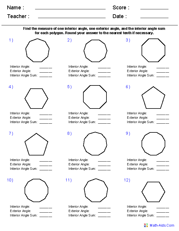 Polygons Worksheet Grade 5