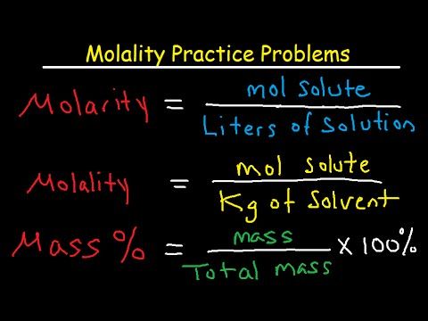 Molarity And Molality Worksheet With Answers