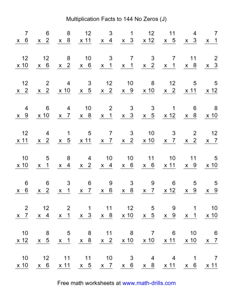 Multiplication 6th Grade Math Worksheets Pdf