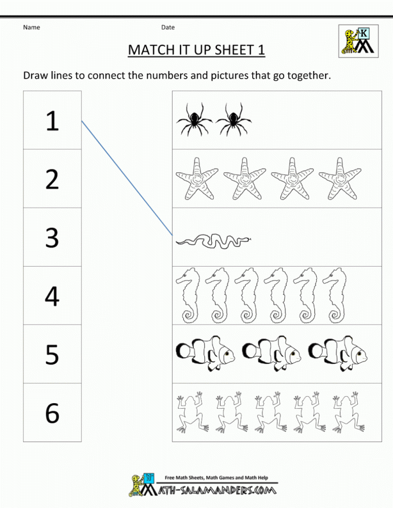 Printable Kindergarten Math Worksheets Pdf