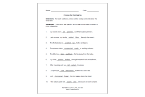 Vivid Verbs Worksheet 4th Grade