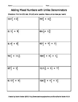 Dividing Mixed Numbers By Whole Numbers Worksheet