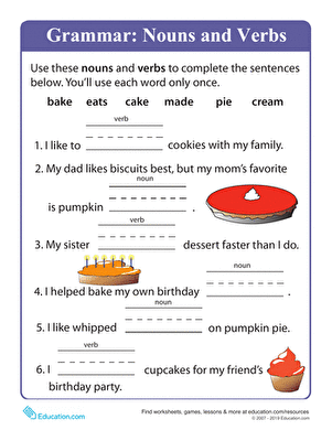 Beginner First Grade Verbs Worksheet For Grade 1