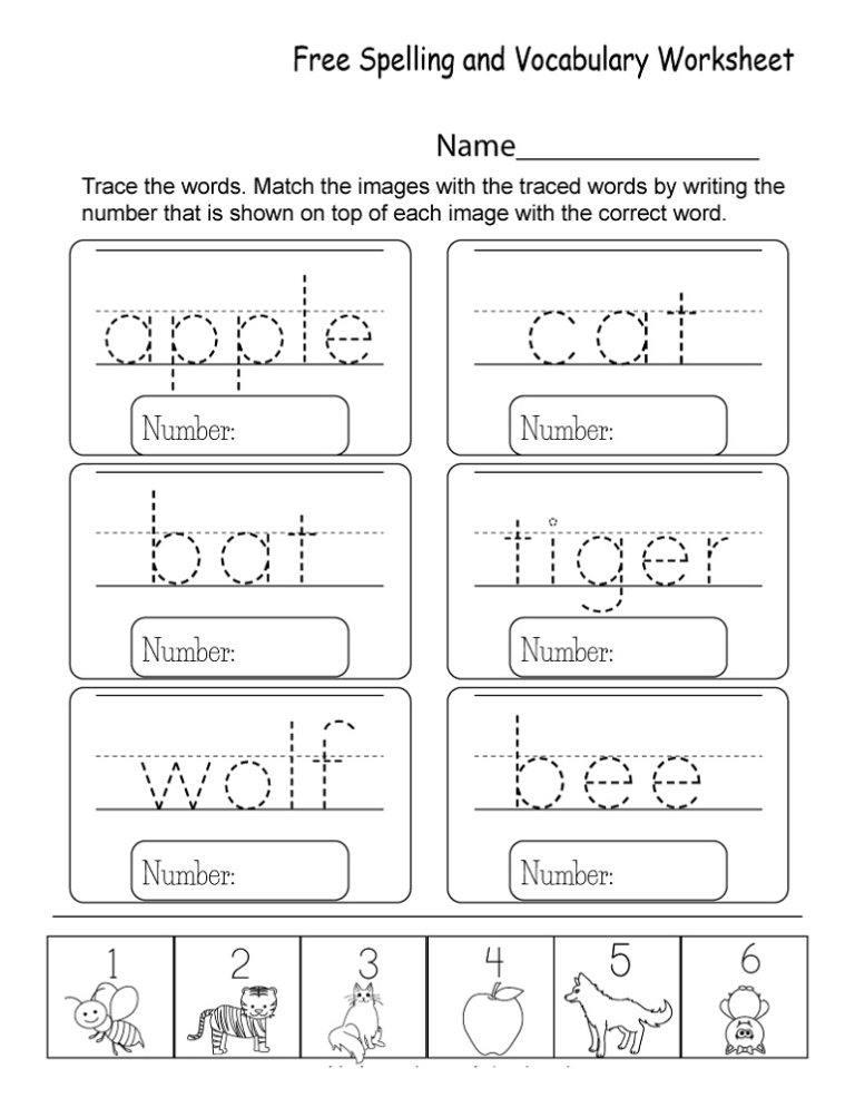 Kindergarten English Worksheets Free