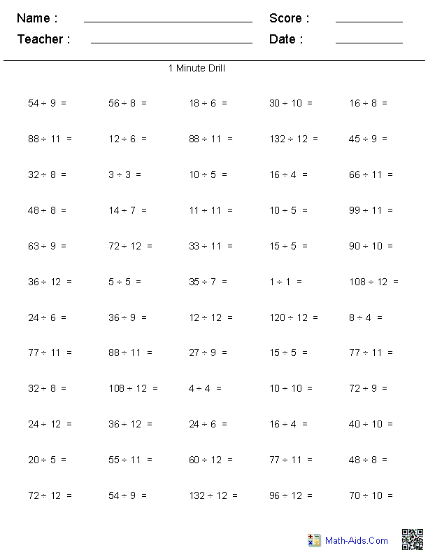 Division Math Problems