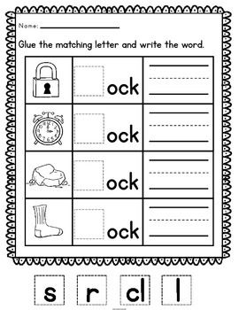 Word Family Worksheets Pdf