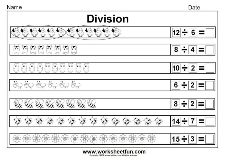 Simple Division Worksheets For Grade 2