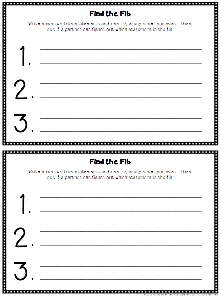 Two Truths And A Lie Worksheet Free