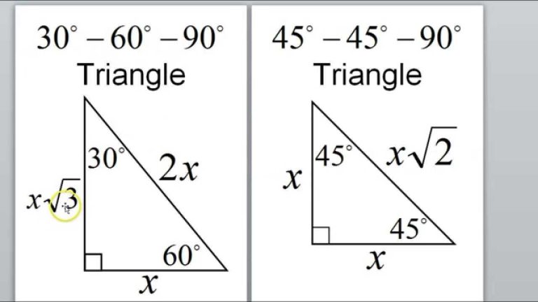 Special Right Triangles Worksheet 45-45-90