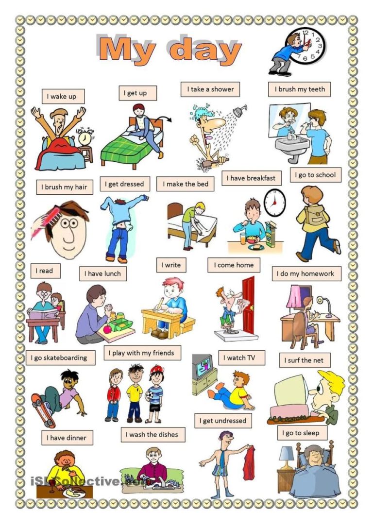 Printable Daily Activities Worksheet