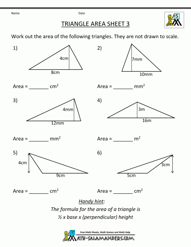 Similar Triangles Worksheet Grade 10