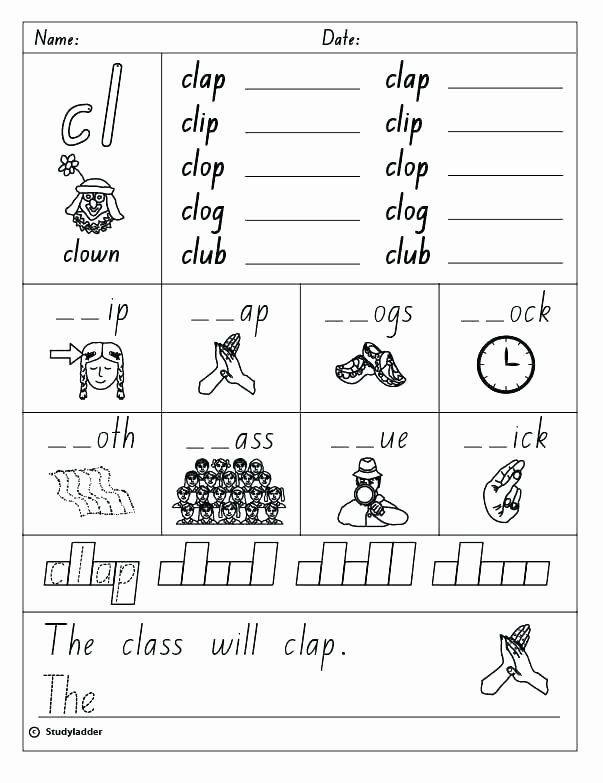 Consonant Blends Worksheets Free