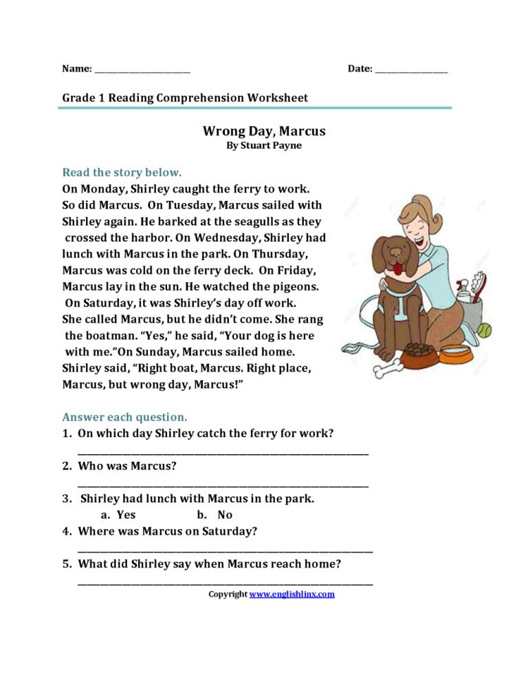 Year 1 Reading Comprehension Questions