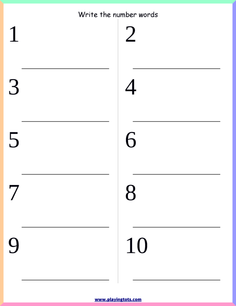 Number Names Worksheet