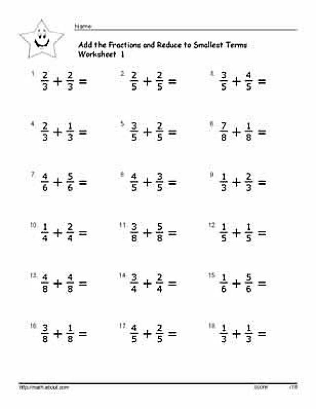 Adding And Subtracting Fractions With Like Denominators Worksheets Pdf Grade 4