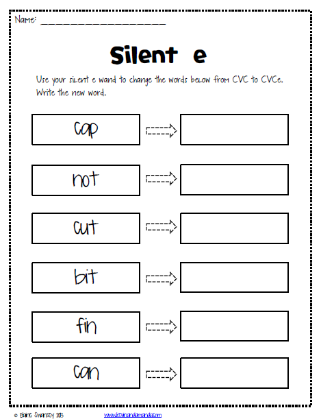 1st Grade Magic E Worksheets