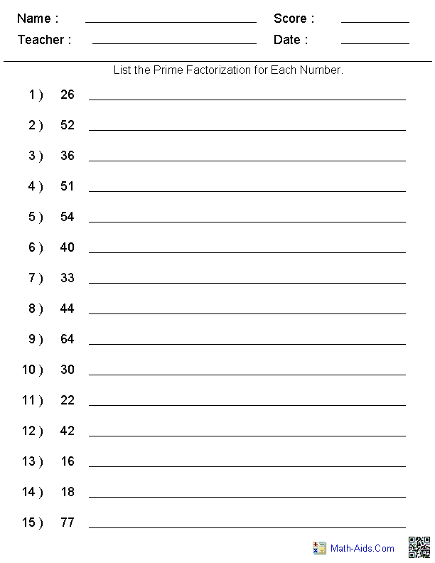 4th Grade Grade 4 Factors And Multiples Worksheet