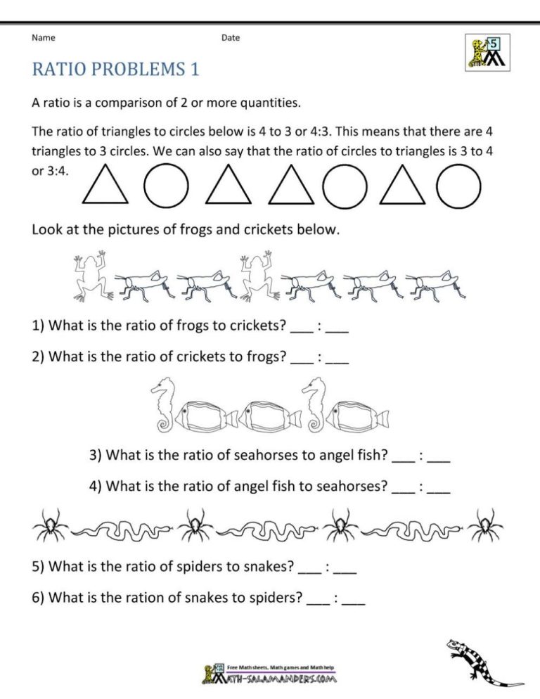 Proportions Worksheet Grade 7