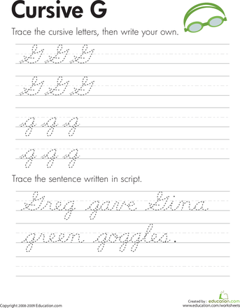 Cursive Writing Practice Sheets A-z Free