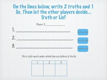 Icebreaker Two Truths And A Lie Worksheet