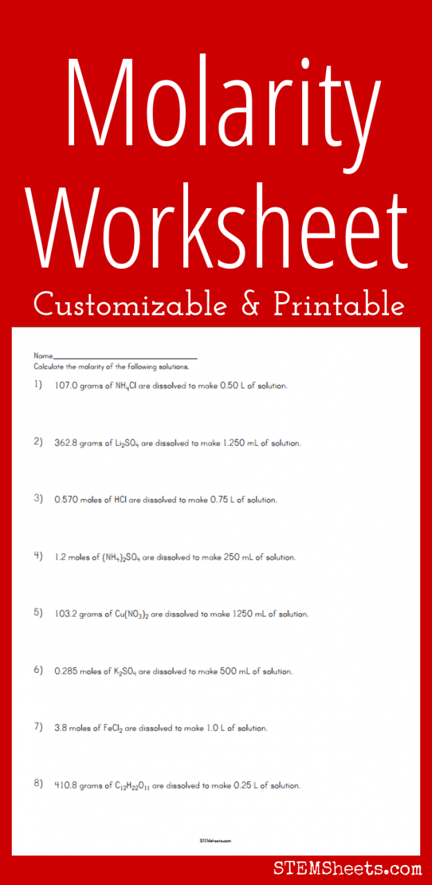 Molarity Worksheets