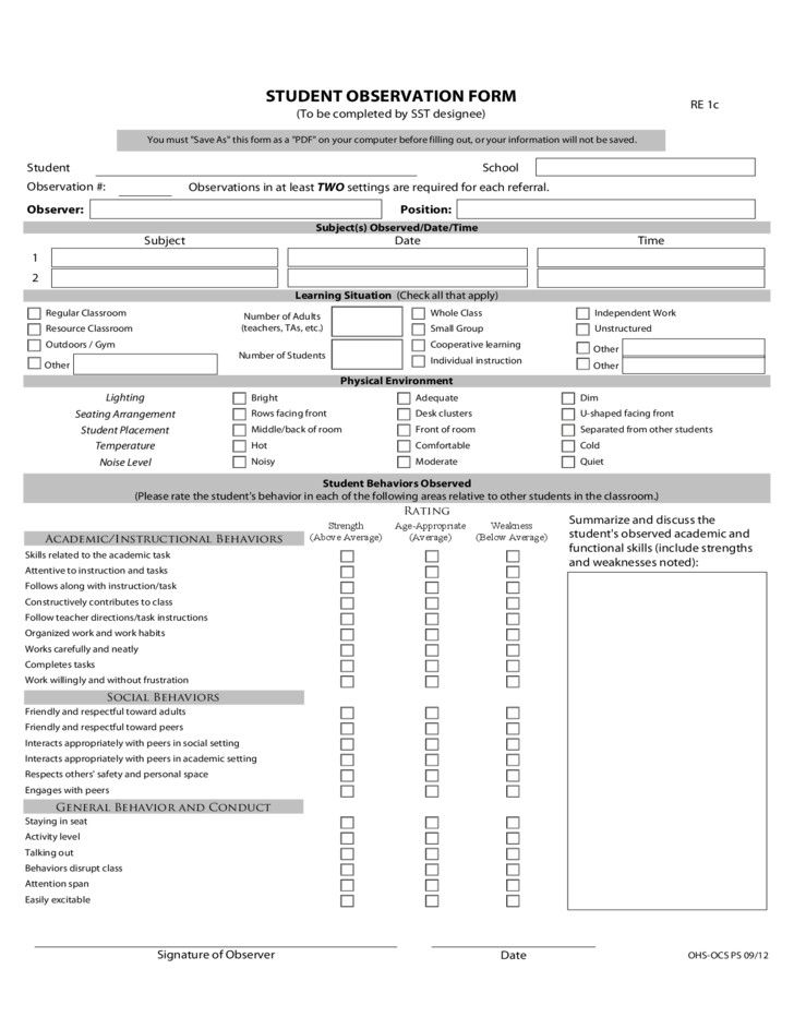 Grading Sheet For Driving Test