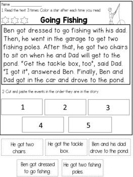 1st Grade Sequencing Events In A Story Worksheets