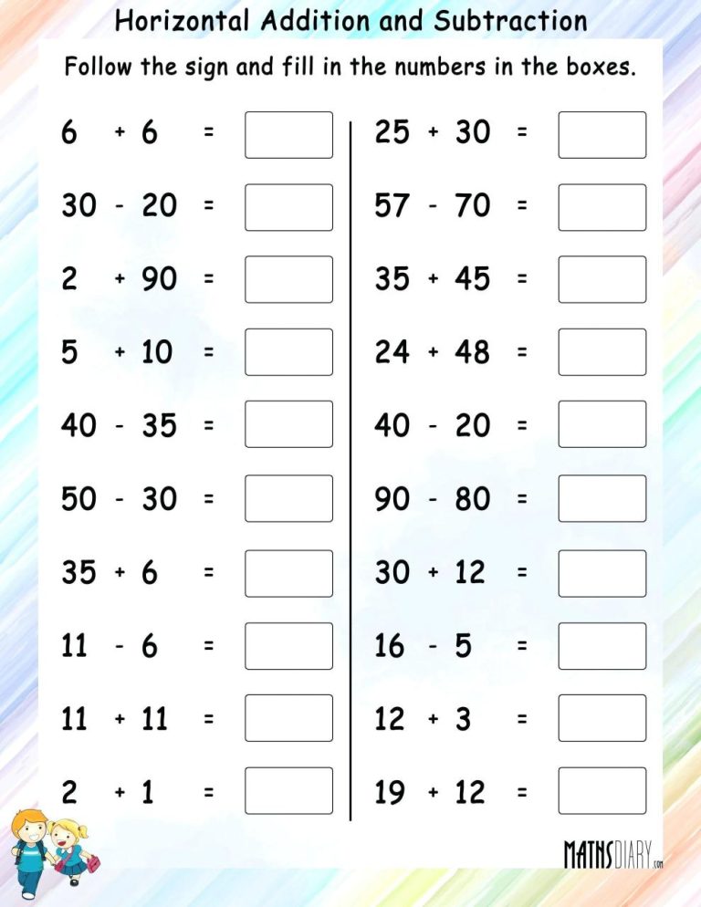 Math Worksheets For Grade 2 Subtraction