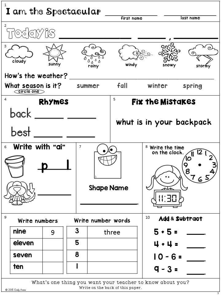 1st Grade Math Worksheets Pdf Packet