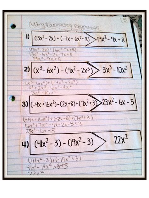 Easy Adding Polynomials Worksheet