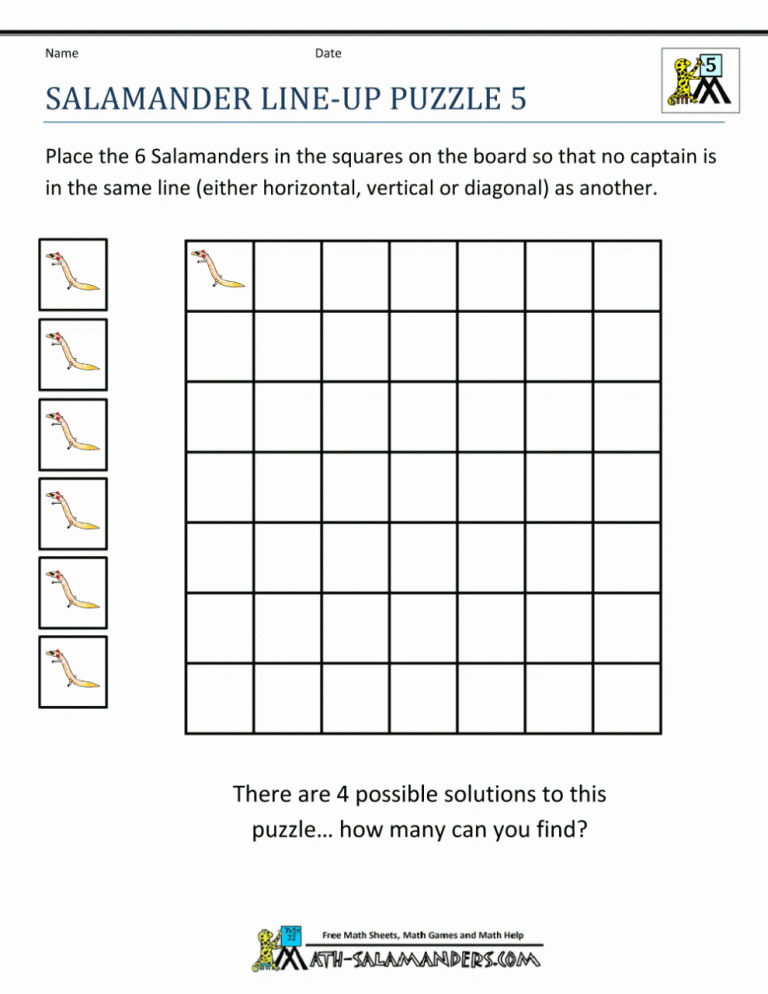 Math Salamanders Place Value Riddles