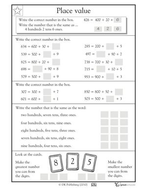 Place Value Worksheets 2nd Grade