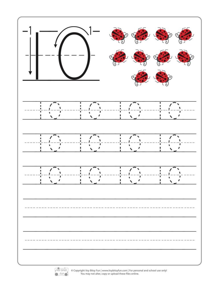 Numbers 1-10 Worksheets For Kindergarten Pdf