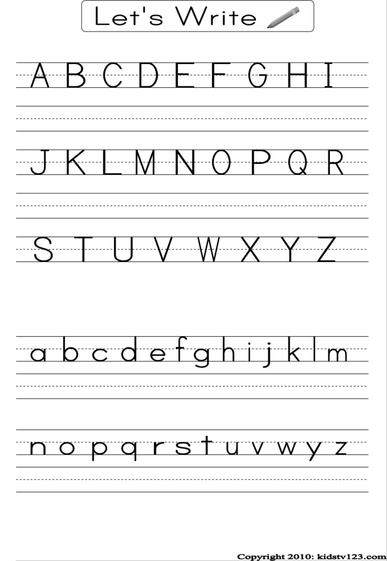 Kindergarten Alphabet Worksheets Free Printables