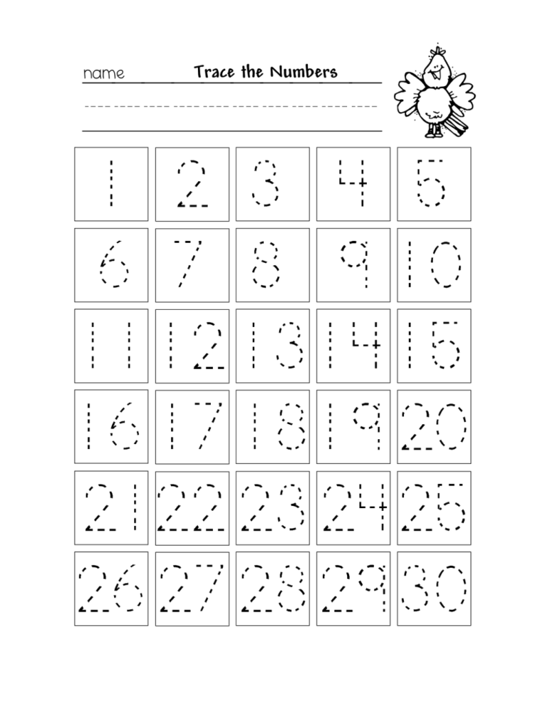 Number Tracing Worksheets Pdf Free