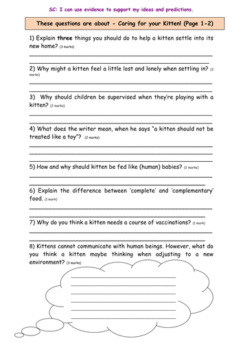 Reading Comprehension Year 6