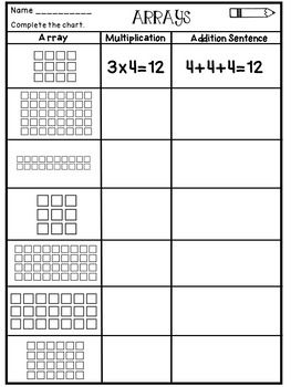 Math Worksheets Grade 3 Arrays