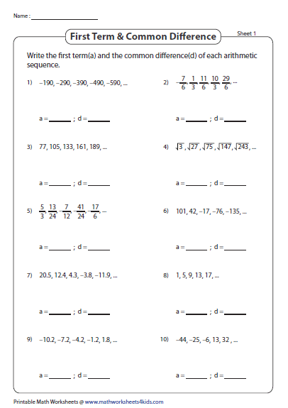 5th Grade Math Sequencing Worksheets