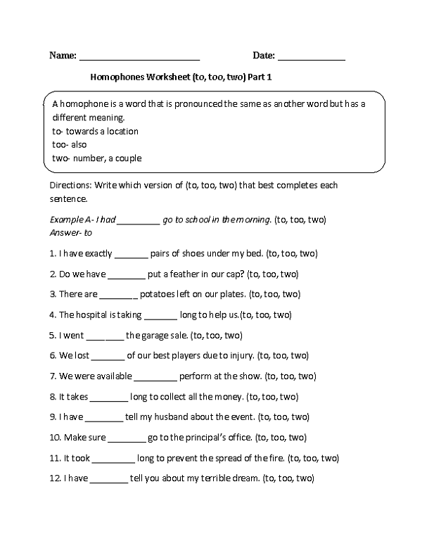 4th Grade English Worksheets For Grade 4 With Answers