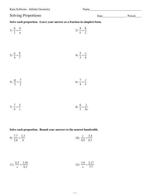 Solving Proportions Worksheet Algebra 2