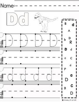 Letter D Worksheets Dinosaur