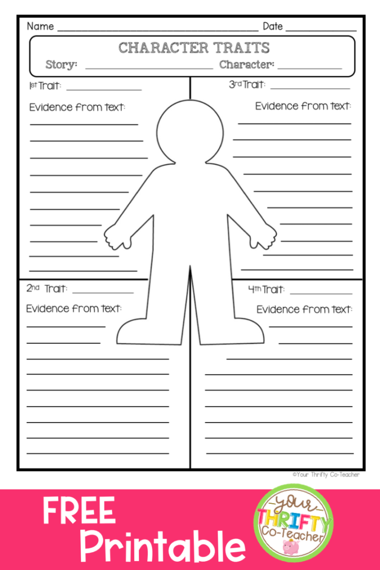 Character Traits Worksheet