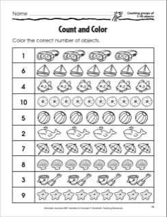 Free Counting Worksheets 1-10