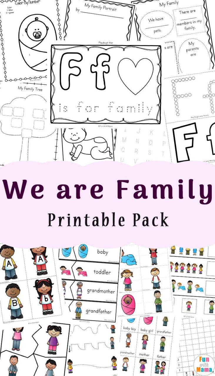 Family Worksheets For Toddlers