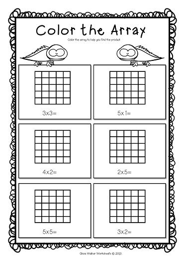 Printable Multiplication Arrays Worksheets