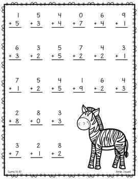 First Grade Kindergarten Math Worksheets Addition