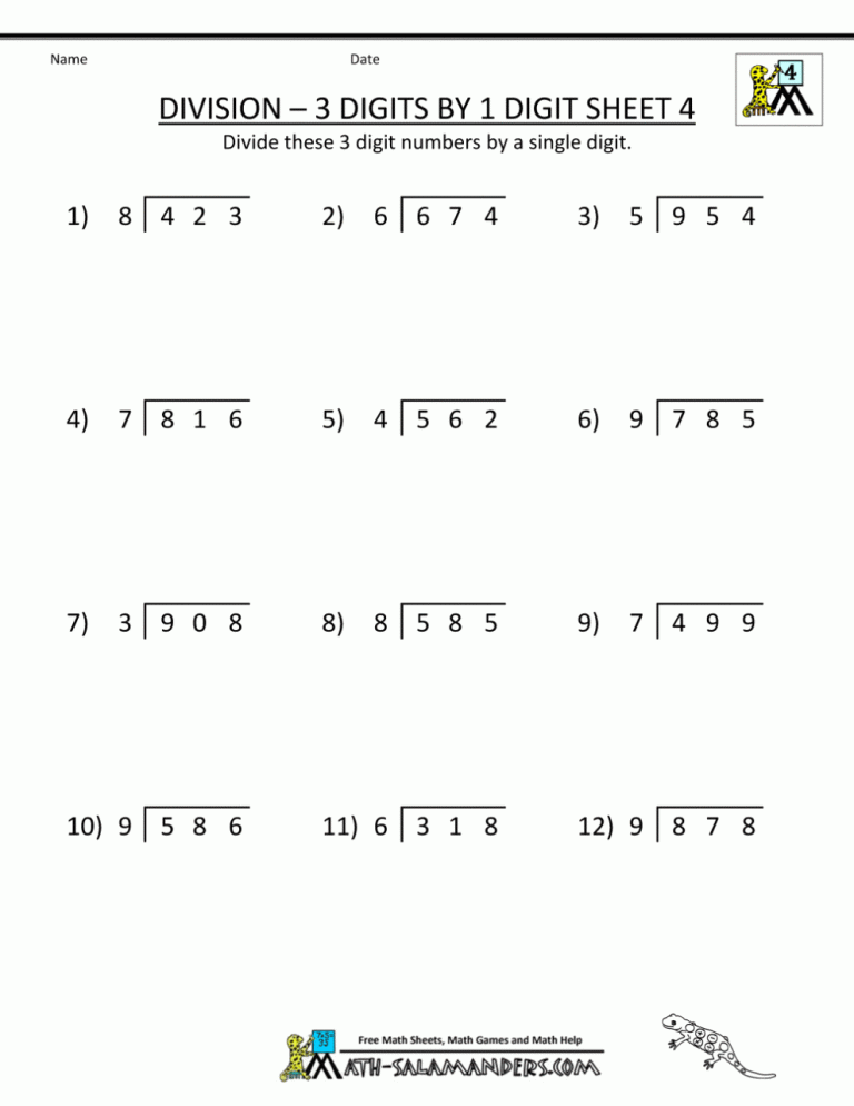 3 Digit Multiplication Worksheets Grade 4