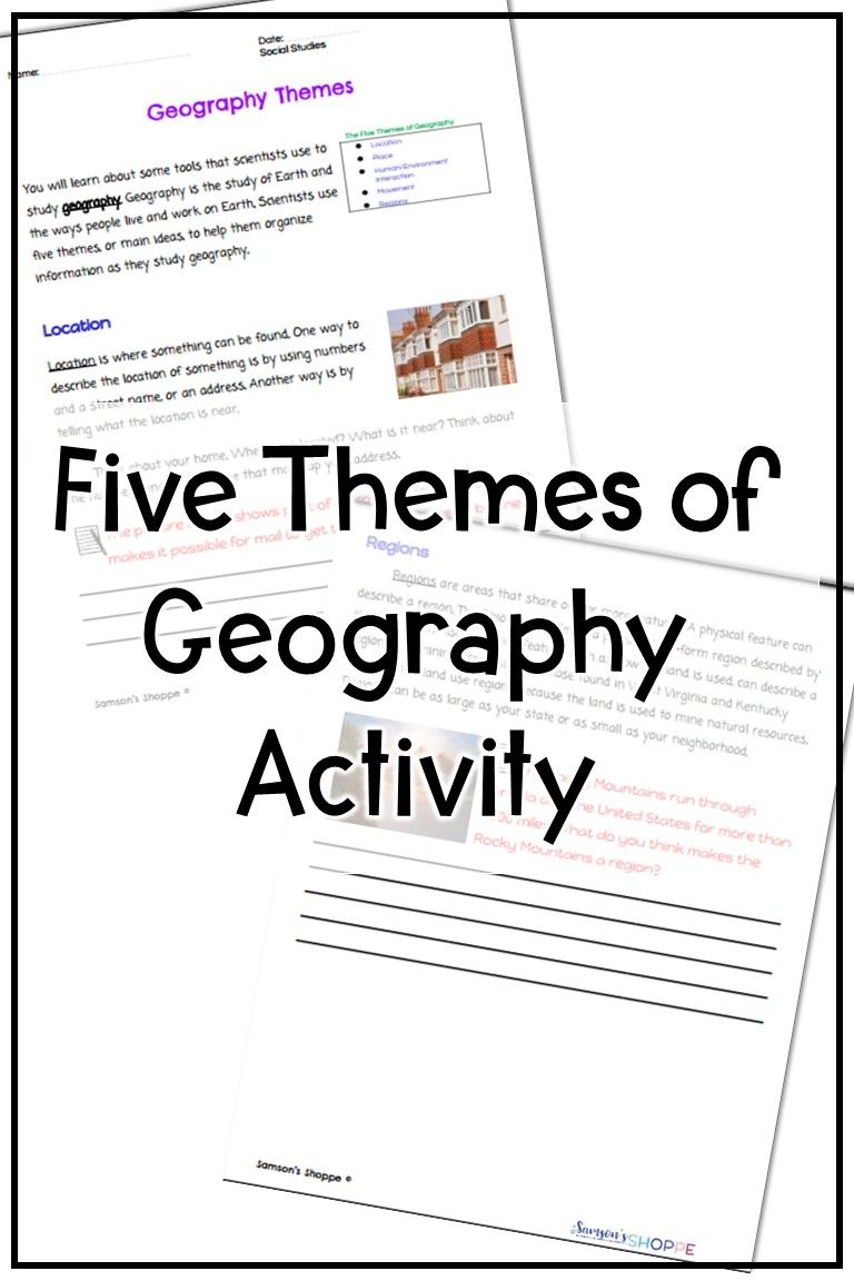 5 Themes Of Geography Worksheet Answer Key