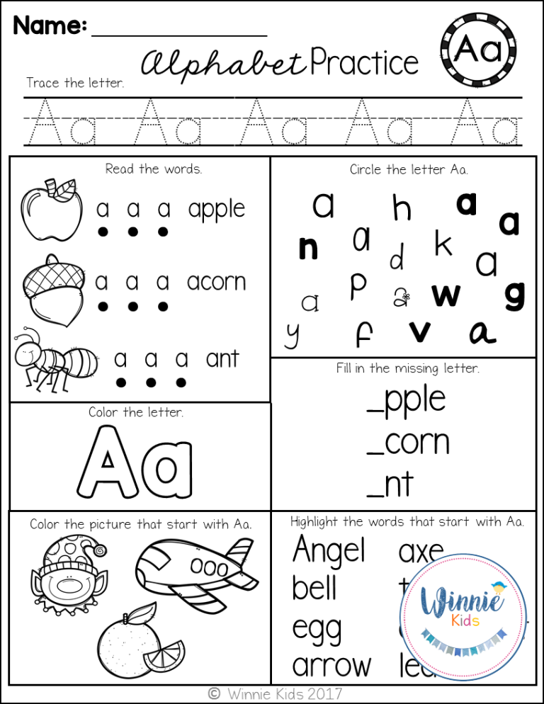 Letter Recognition Alphabet Worksheets For Kindergarten