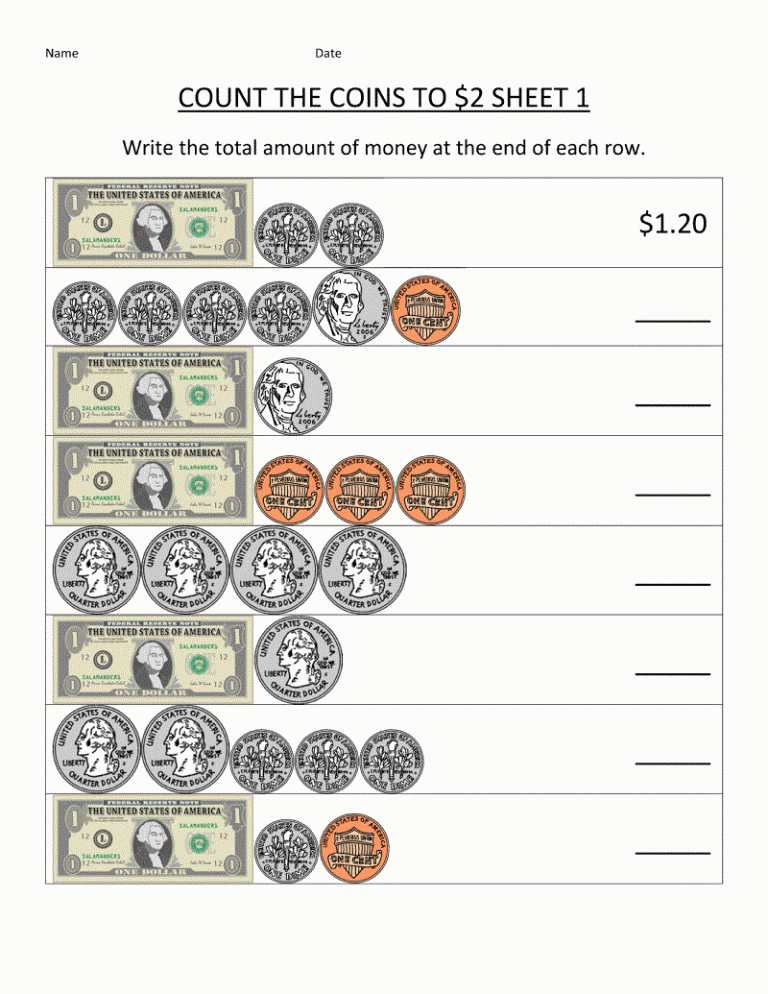 Money Math Worksheets 2nd Grade